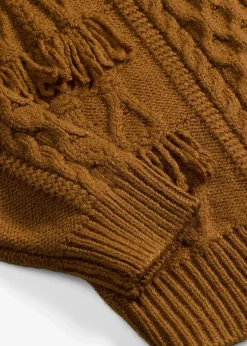 Oversize-Pullover mit Fransen