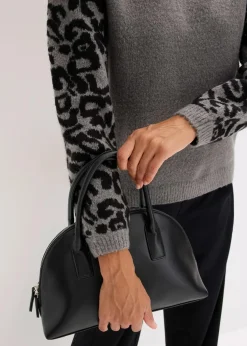 Oversize-Pullover mit Leo-Muster