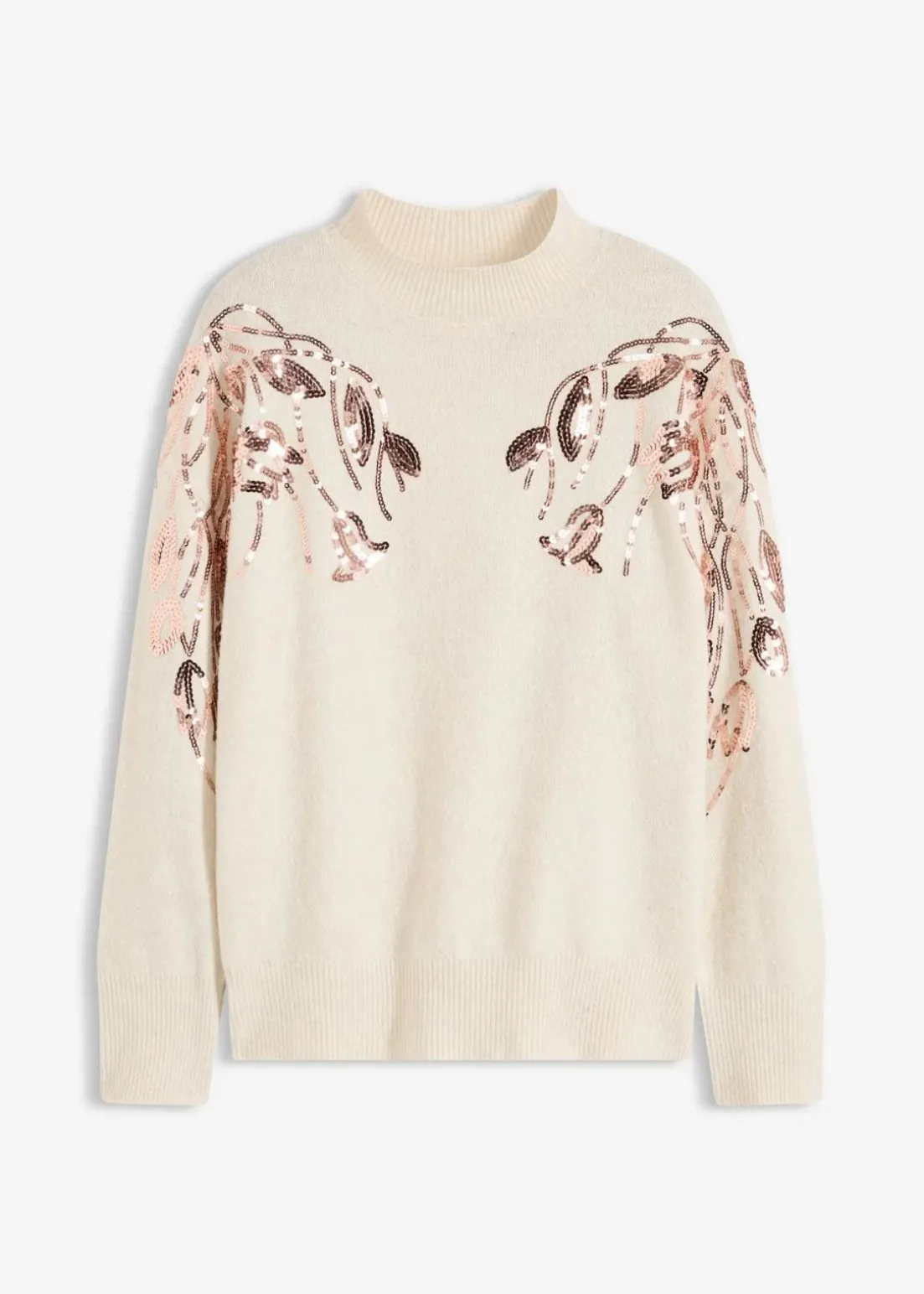 Oversize-Pullover mit Pailletten