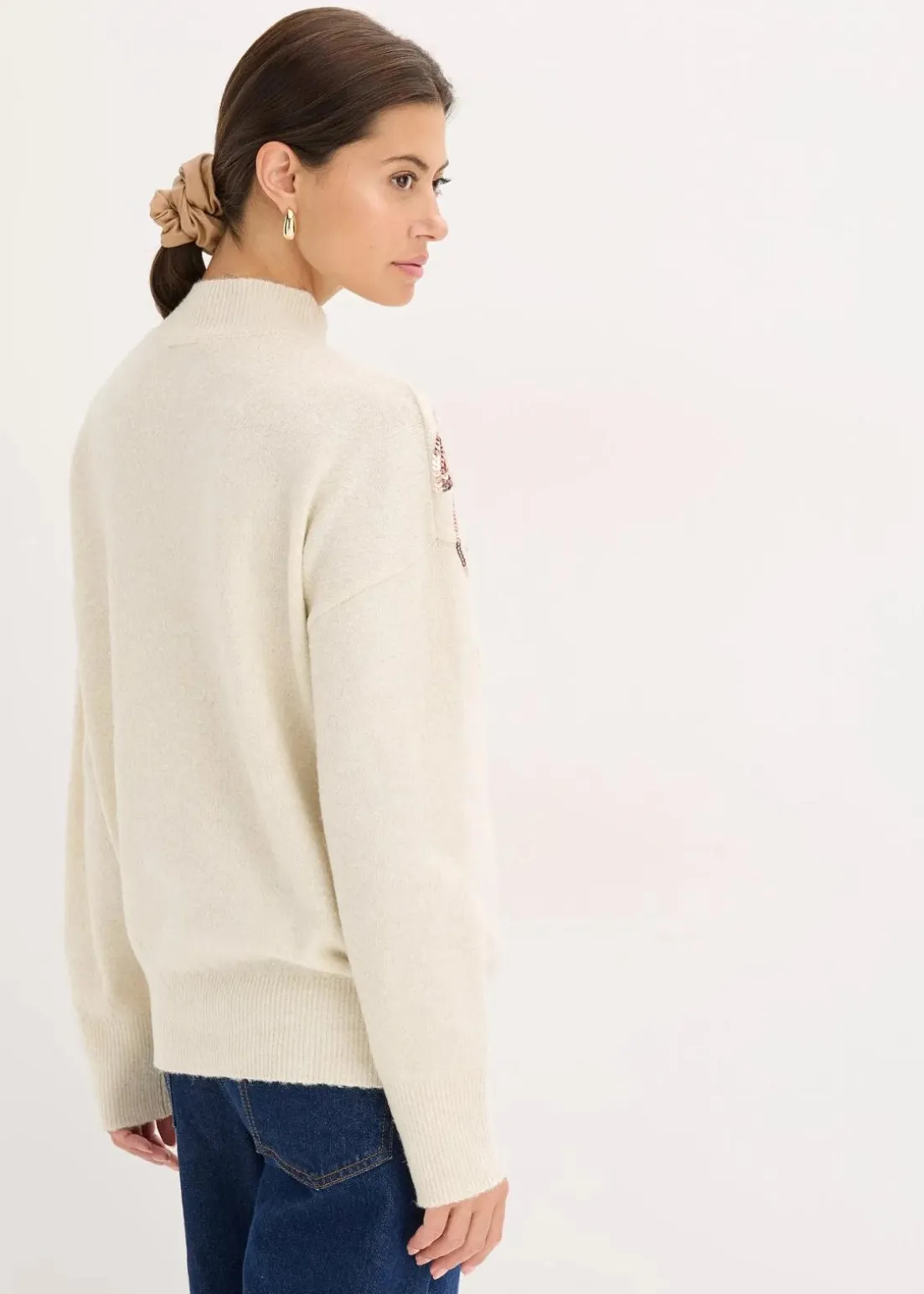 Oversize-Pullover mit Pailletten