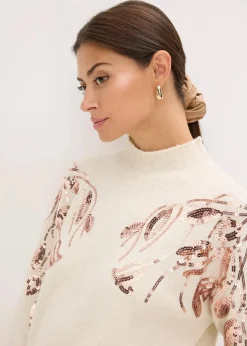 Oversize-Pullover mit Pailletten