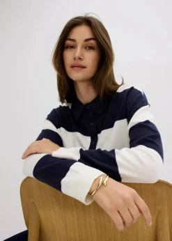 Oversize-Pullover mit Polokragen