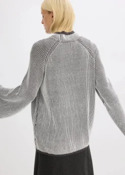 Oversize-Pullover mit Stehkragen