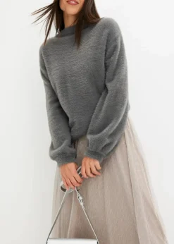 Oversize-Pullover mit tiefem Rückenausschnitt