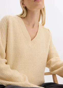 Oversize-Pullover mit V-Ausschnitt