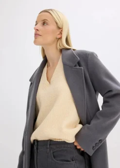 Oversize-Pullover mit V-Ausschnitt