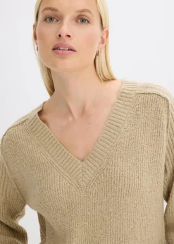 Oversize-Pullover mit V-Ausschnitt