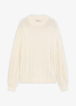 Oversize-Pullover mit Zopfmuster