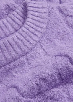 Oversize-Pullover mit Zopfmuster