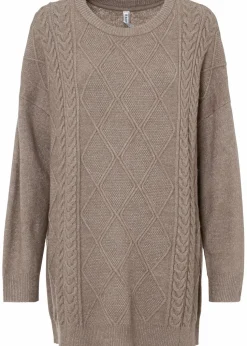 Oversize-Pullover mit Zopfmuster