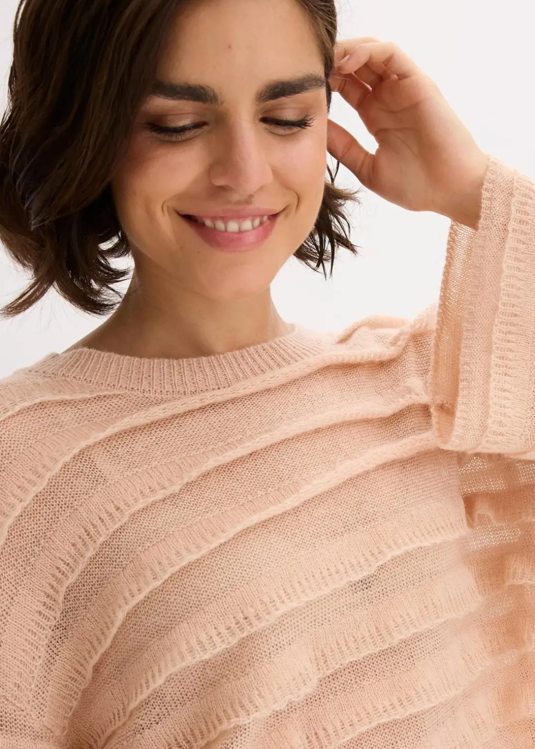 Oversize-Pullover, semi-transparent