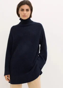 Oversize-Rollkragenpullover aus Baumwoll-Mix