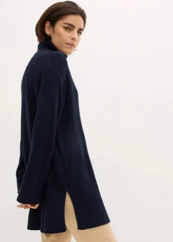 Oversize-Rollkragenpullover aus Baumwoll-Mix