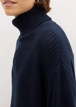 Oversize-Rollkragenpullover aus Baumwoll-Mix