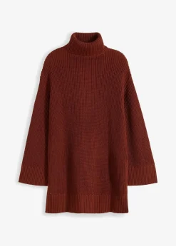 Oversize-Rollkragenpullover aus Baumwoll-Mix