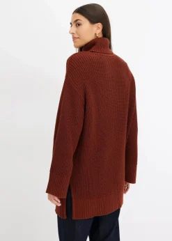 Oversize-Rollkragenpullover aus Baumwoll-Mix