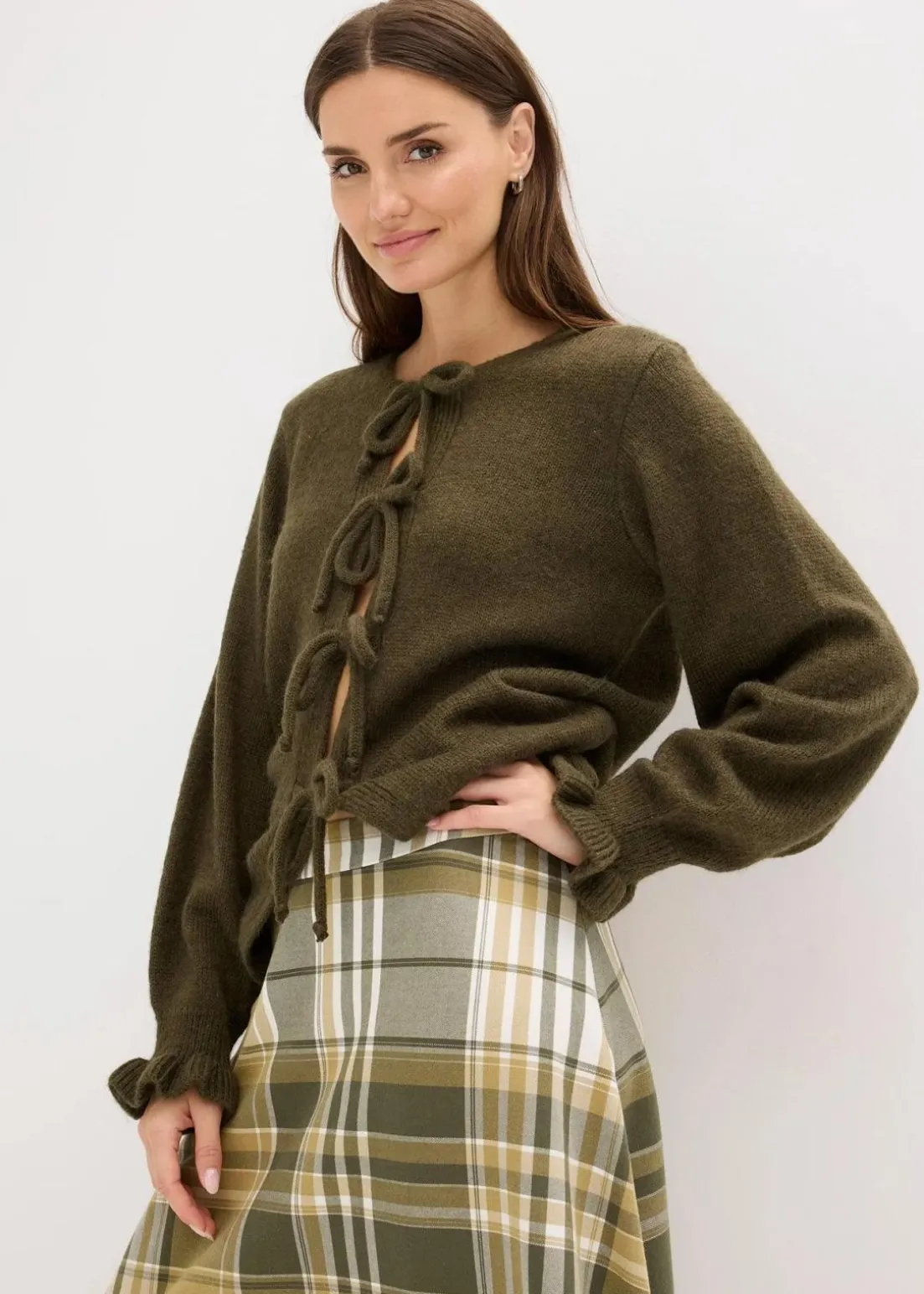 Oversize-Strickjacke aus weichem Woll-Mix