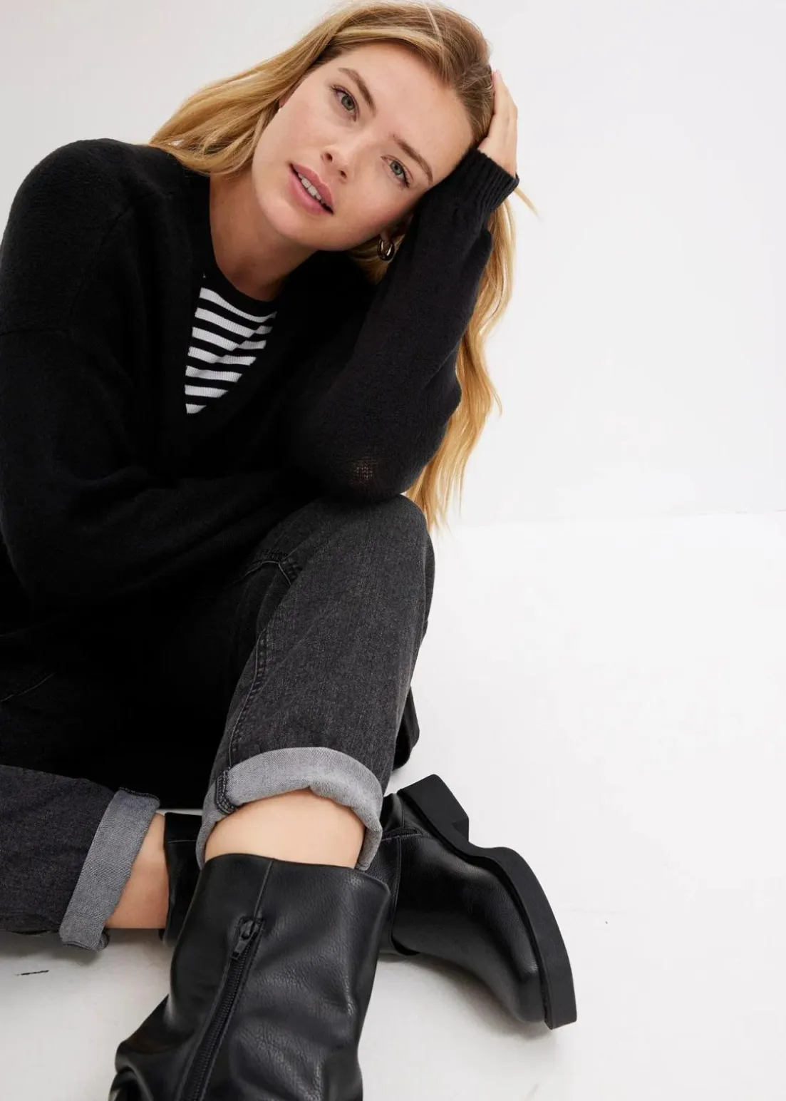 Oversize-Strickjacke in Midilänge