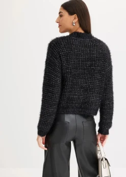 Oversize-Strickjacke mit Bändchengarn