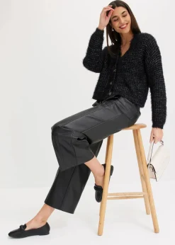 Oversize-Strickjacke mit Bändchengarn