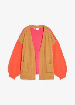 Oversize-Strickjacke mit Color-Blocking