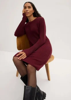 Oversize-Strickkleid aus Rippstrick