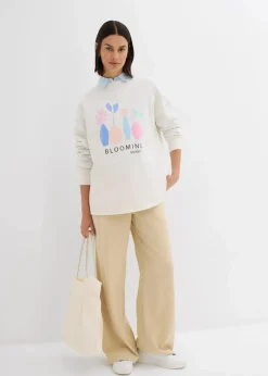 Oversize-Sweatshirt aus Baumwoll-Mix