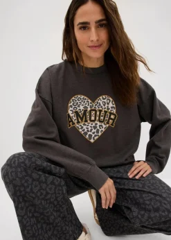 Oversize-Sweatshirt aus Baumwoll-Mix