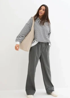 Oversize-Sweatshirt mit V-Ausschnitt und Polokragen