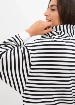 Oversize-Sweatshirt mit V-Ausschnitt und Polokragen