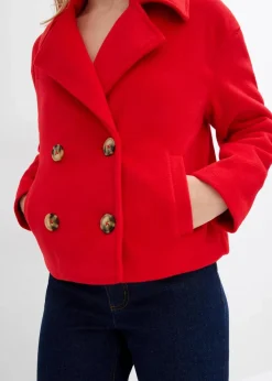 Oversize-Trenchjacke in Wolloptik