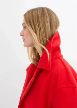 Oversize-Trenchjacke in Wolloptik