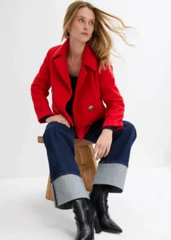 Oversize-Trenchjacke in Wolloptik