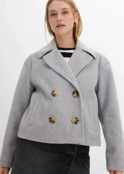 Oversize-Trenchjacke in Wolloptik