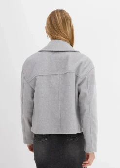 Oversize-Trenchjacke in Wolloptik