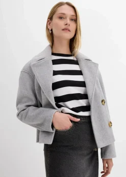 Oversize-Trenchjacke in Wolloptik