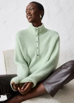 Oversize-Wollpullover mit Alpaka