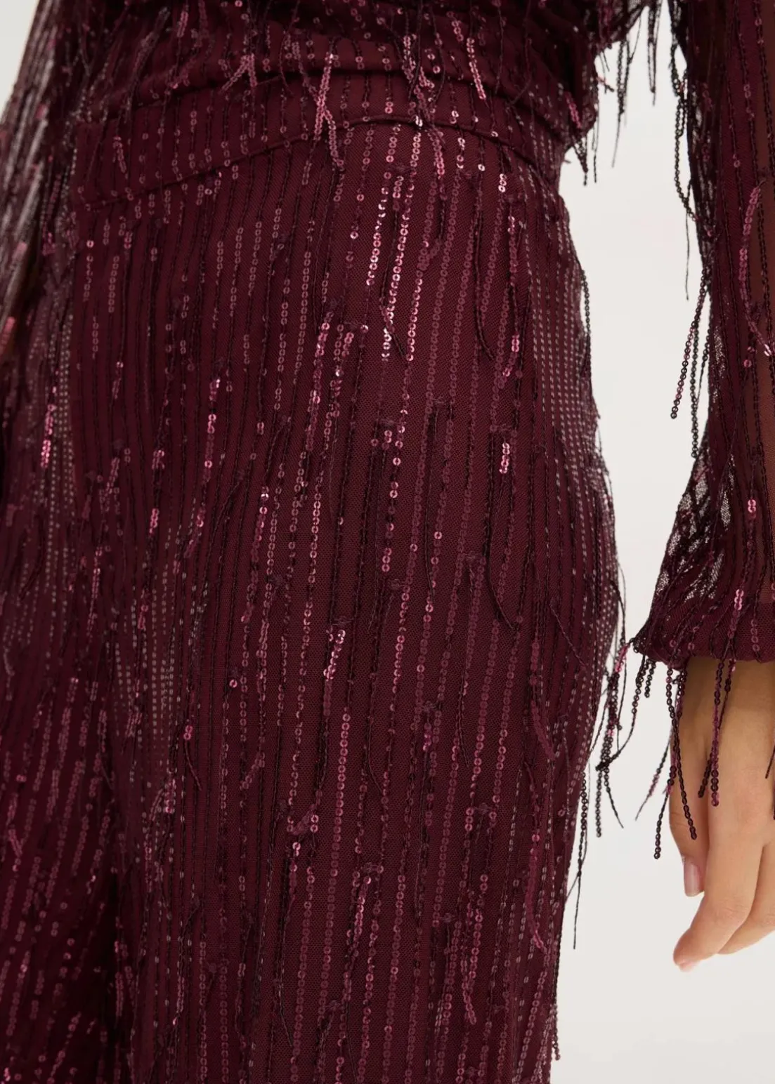 Paillettenhose mit Fransen