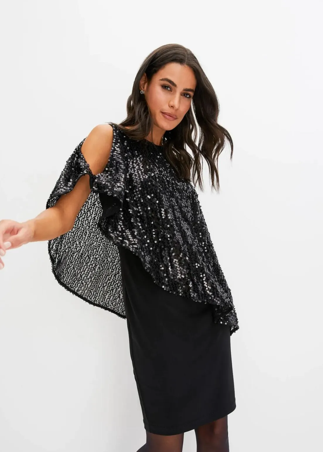 Paillettenkleid mit Überwurf