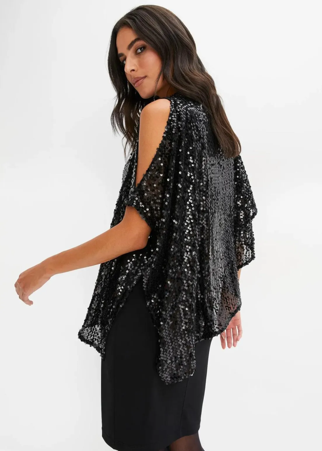 Paillettenkleid mit Überwurf