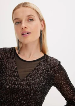 Paillettenkleid mit Schulterpolstern