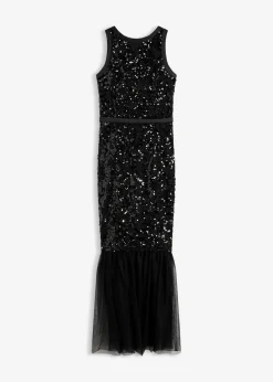 Paillettenkleid mit Volant