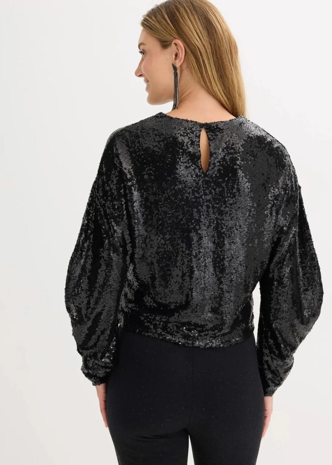 Pailletten-Langarmshirt