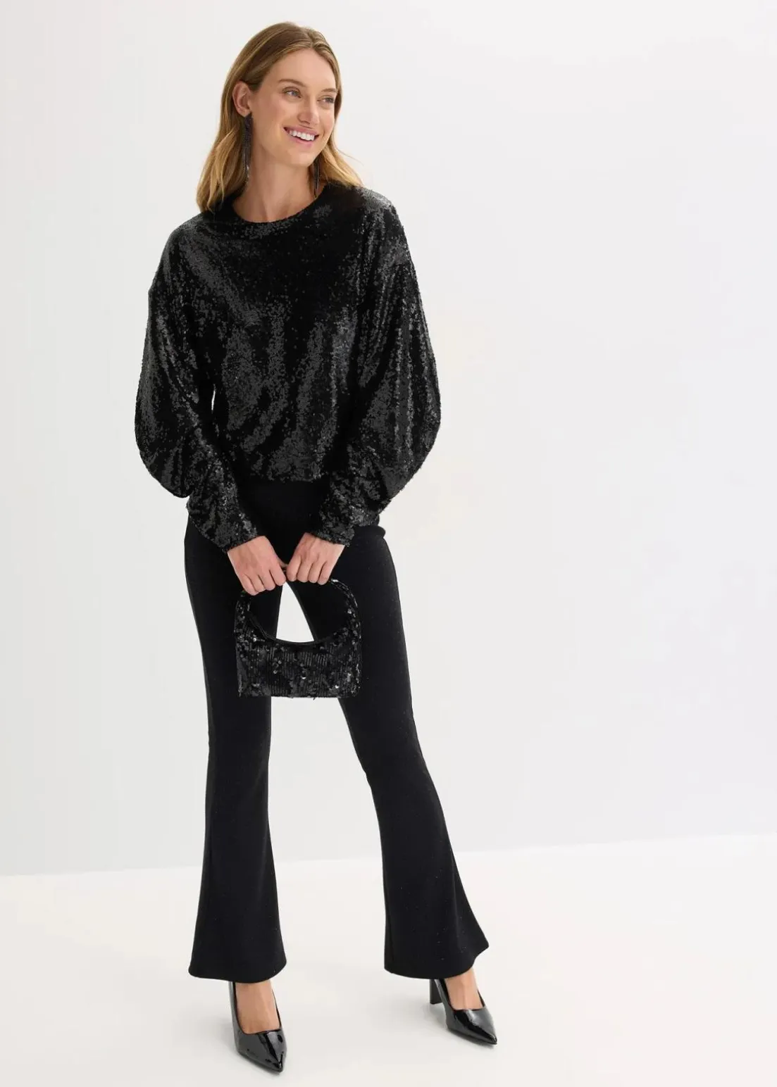 Pailletten-Langarmshirt