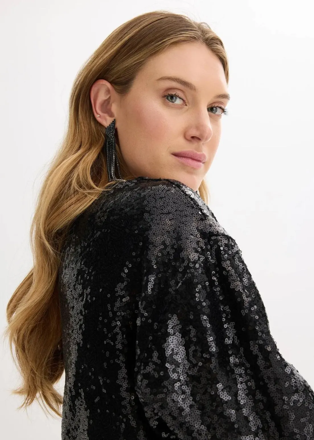 Pailletten-Langarmshirt