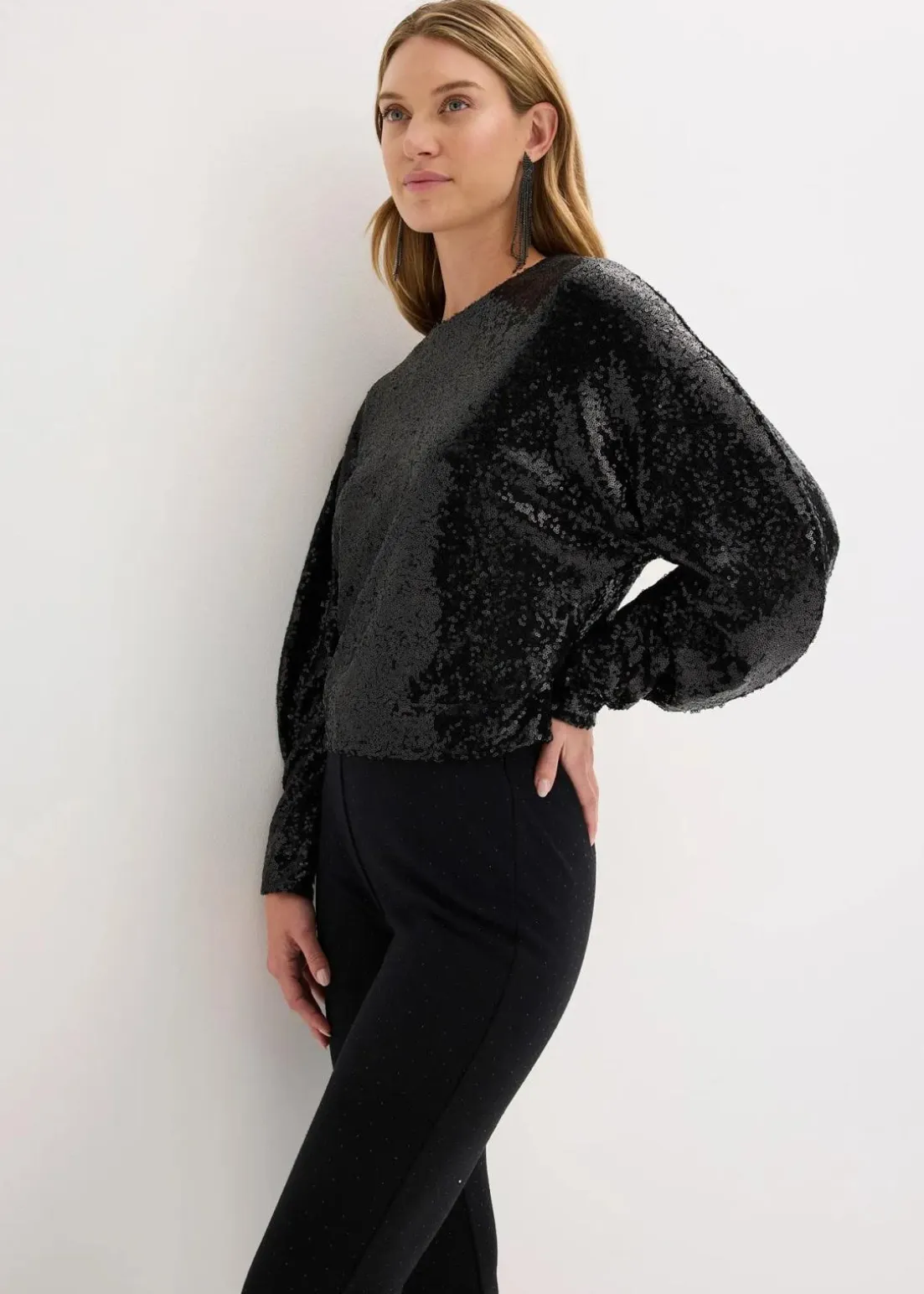 Pailletten-Langarmshirt