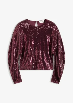 Pailletten-Langarmshirt