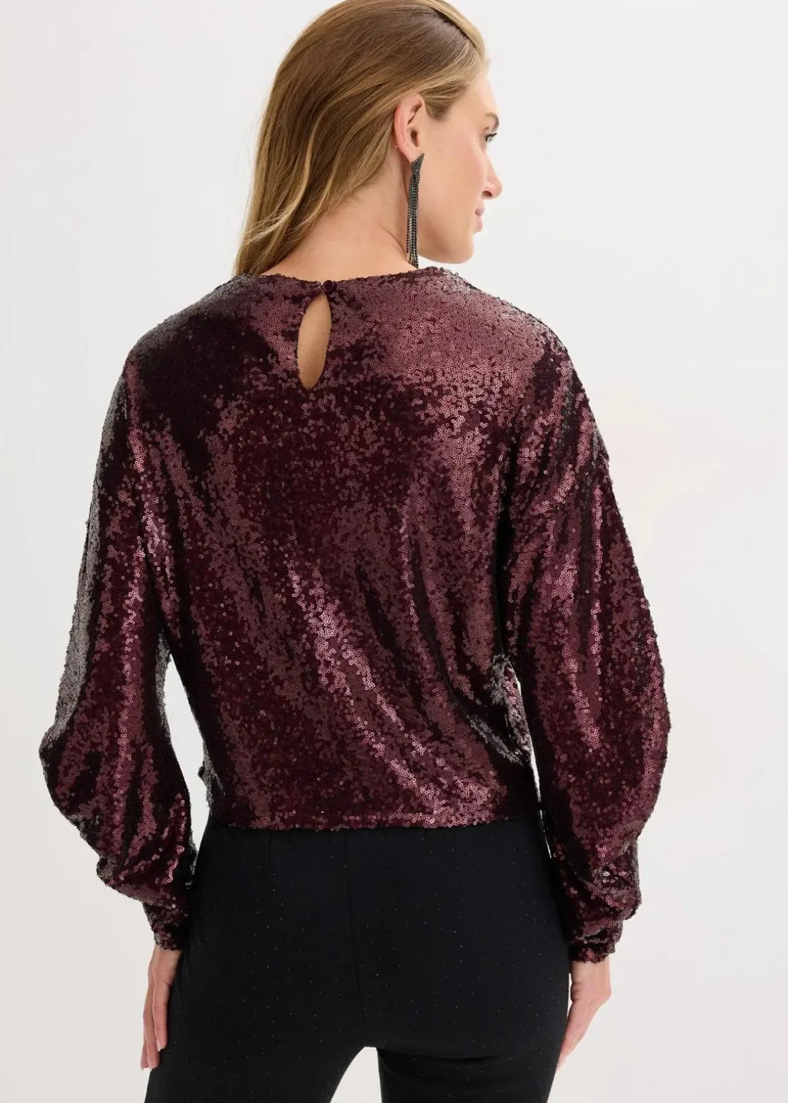 Pailletten-Langarmshirt