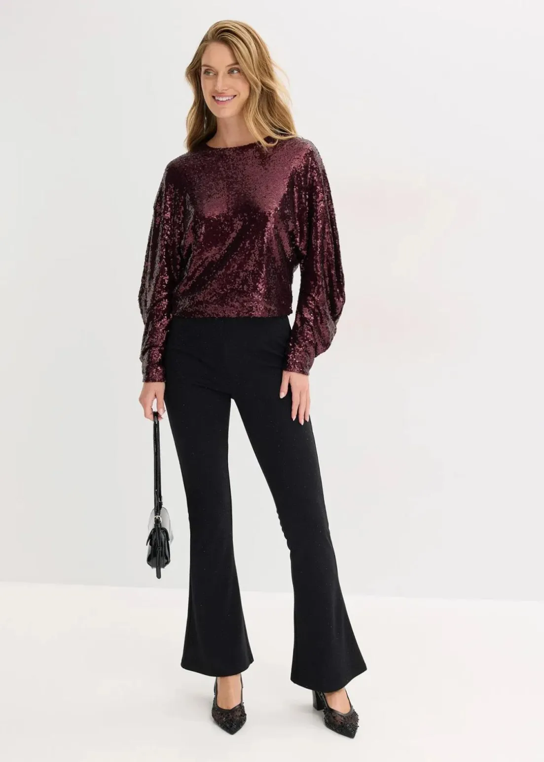 Pailletten-Langarmshirt