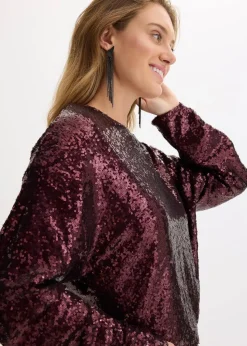 Pailletten-Langarmshirt